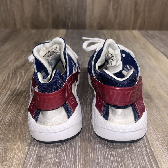 Nike Air Huarache Run Midnight Navy Blue Maroon 704951-404 Youth US Size 3Y - Picture 7 of 11